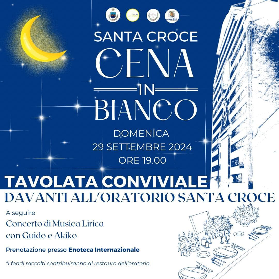 Cena in bianco 29 settembre 2024